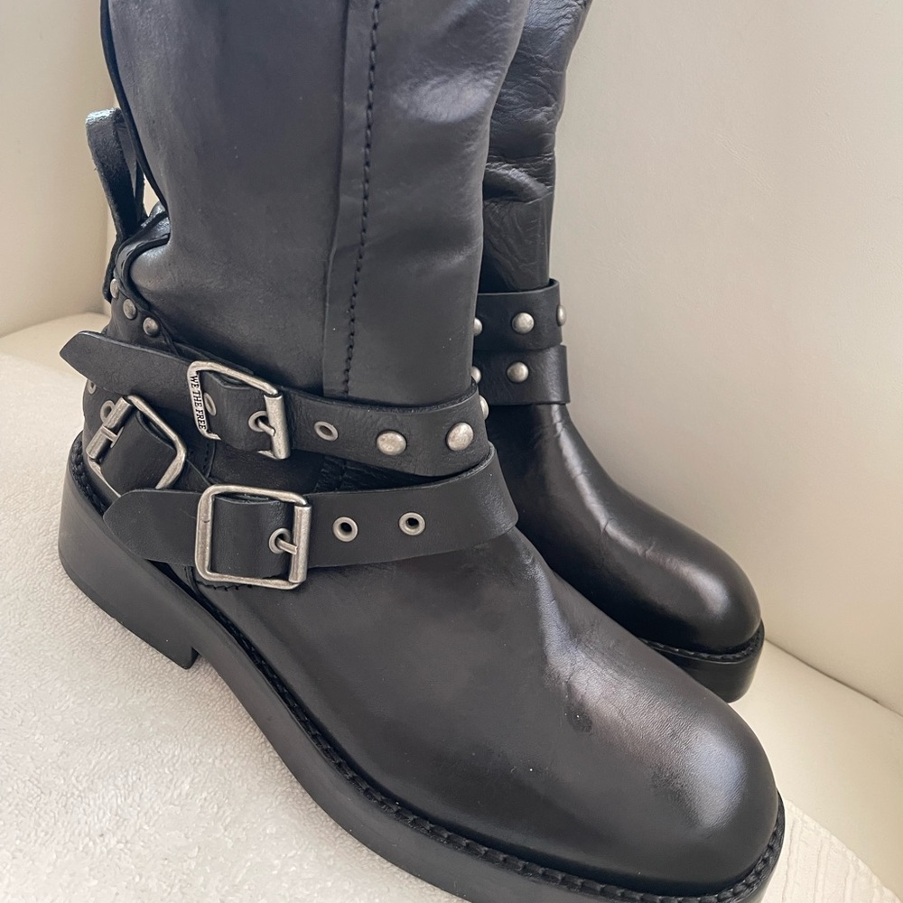NEW FREE PEOPLE We The Free Janey Tall Engineer Boots - Picture 11 of 13